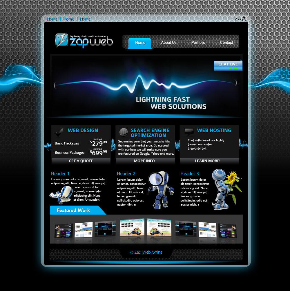 ZapWebOnline template preview