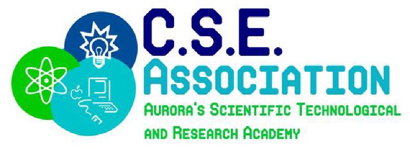C.S.E. Association logo with three overlapping circles containing an atom, a lightbulb, and a computer, with full name spelled out