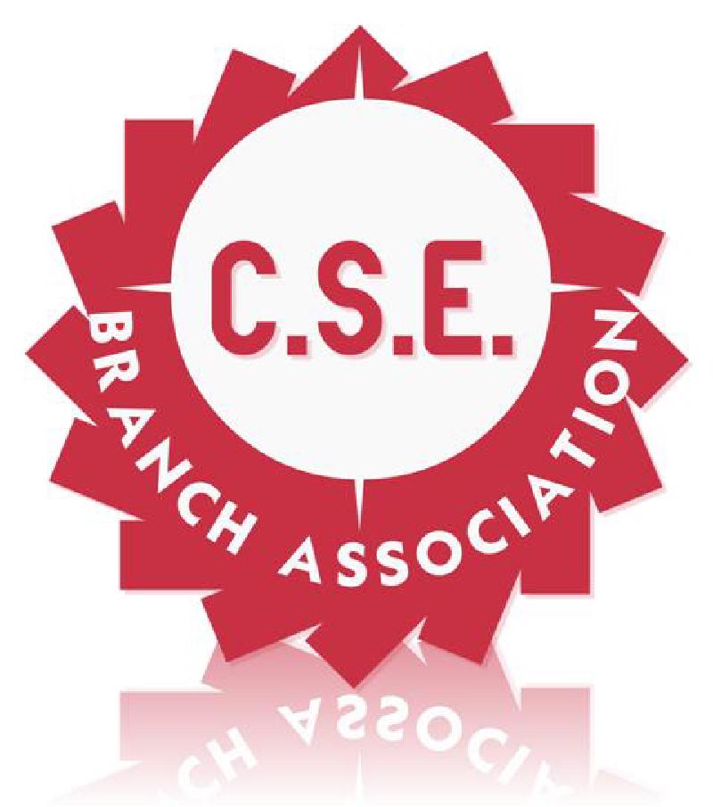 C.S.E. Branch Association logo in red with a starburst or seal design