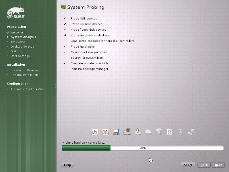 System Probing progress bar