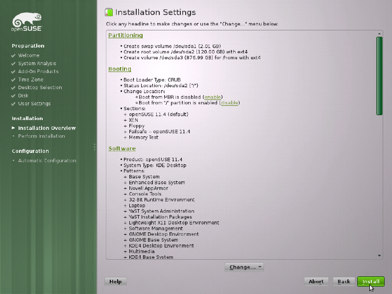 Repository configuration showing openSUSE-11.4-Update repo