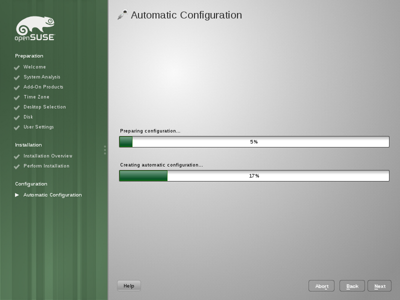 Perform Installation complete with system reboot countdown
