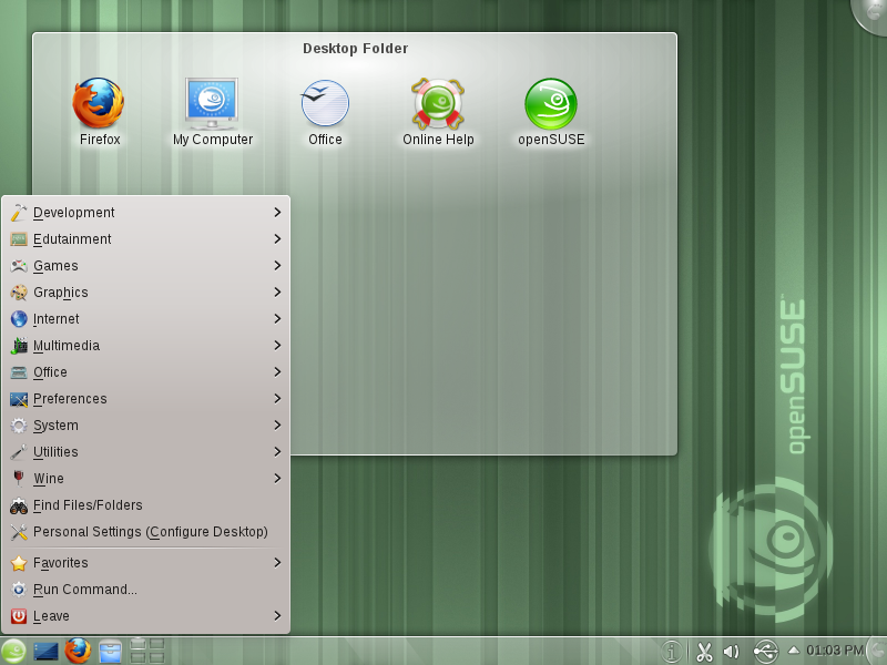 openSUSE chameleon boot logo with loading bar